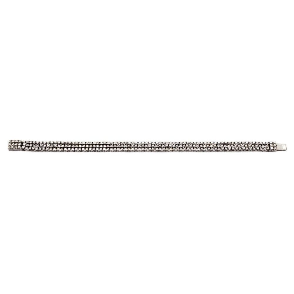 Hearts On Fire 6.93 ctw Natural Diamond Triple Strand Bracelet 18k White Gold - Picture 2 of 10